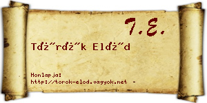 Török Előd névjegykártya